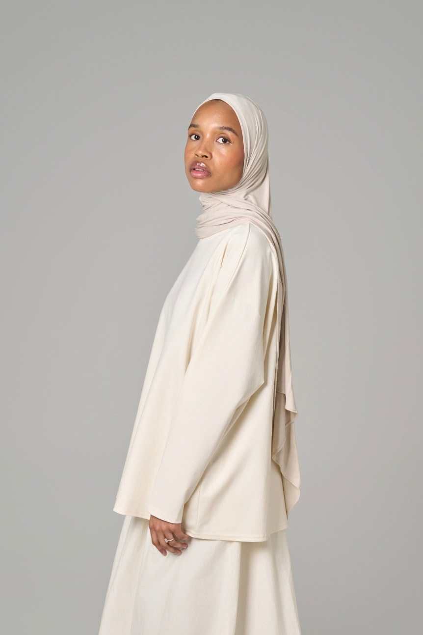 T-SHIRT MANCHES LONGUES  ESSENTIAL [Cream]
