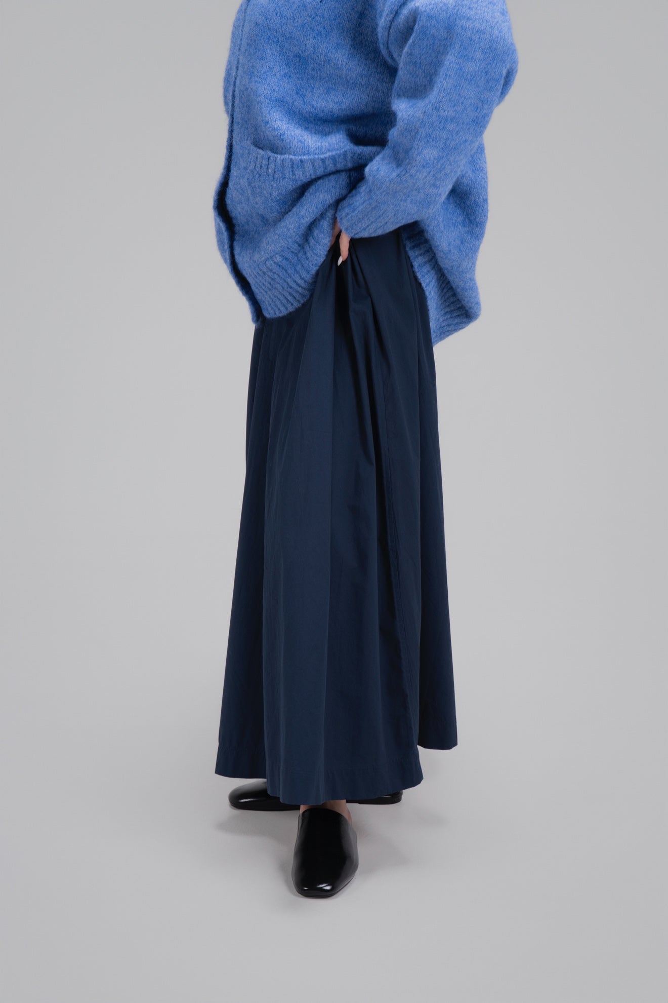 JUPE TRAPÈZE [MARINE]