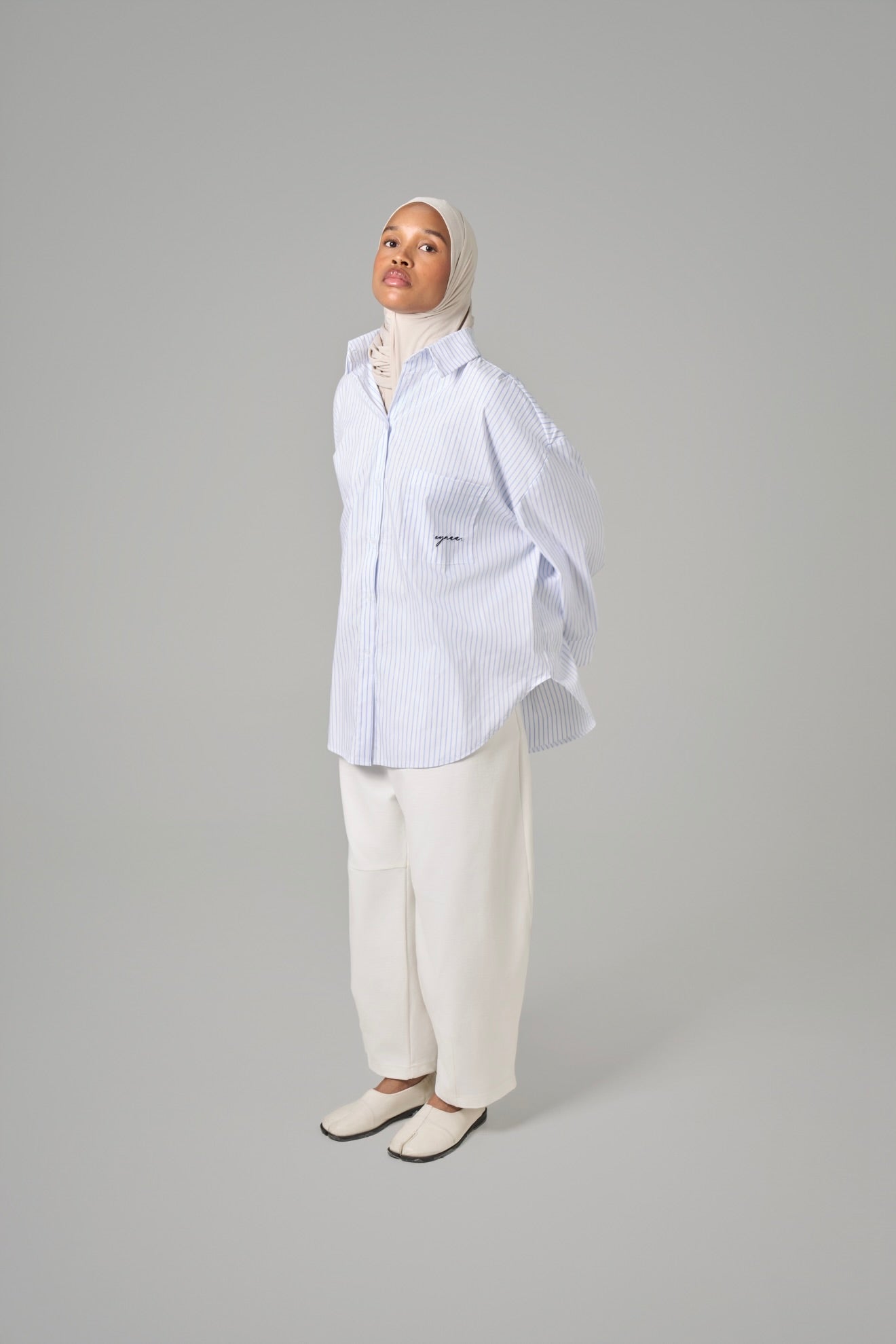 CHEMISE OVER [Blanc rayée]