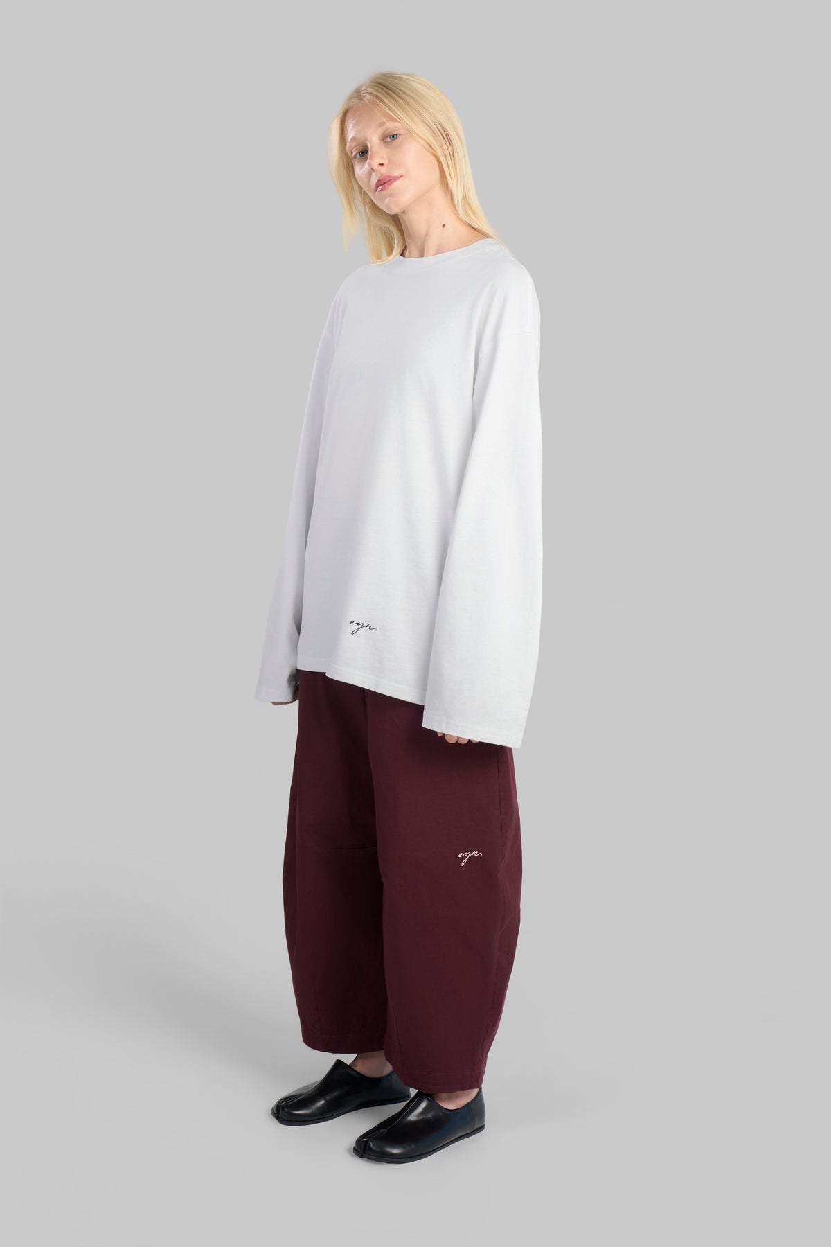 PANTALON BARREL COTON [BORDEAUX]
