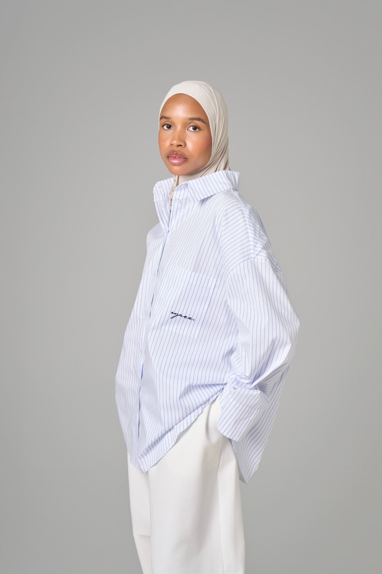 CHEMISE OVER [Blanc rayée]