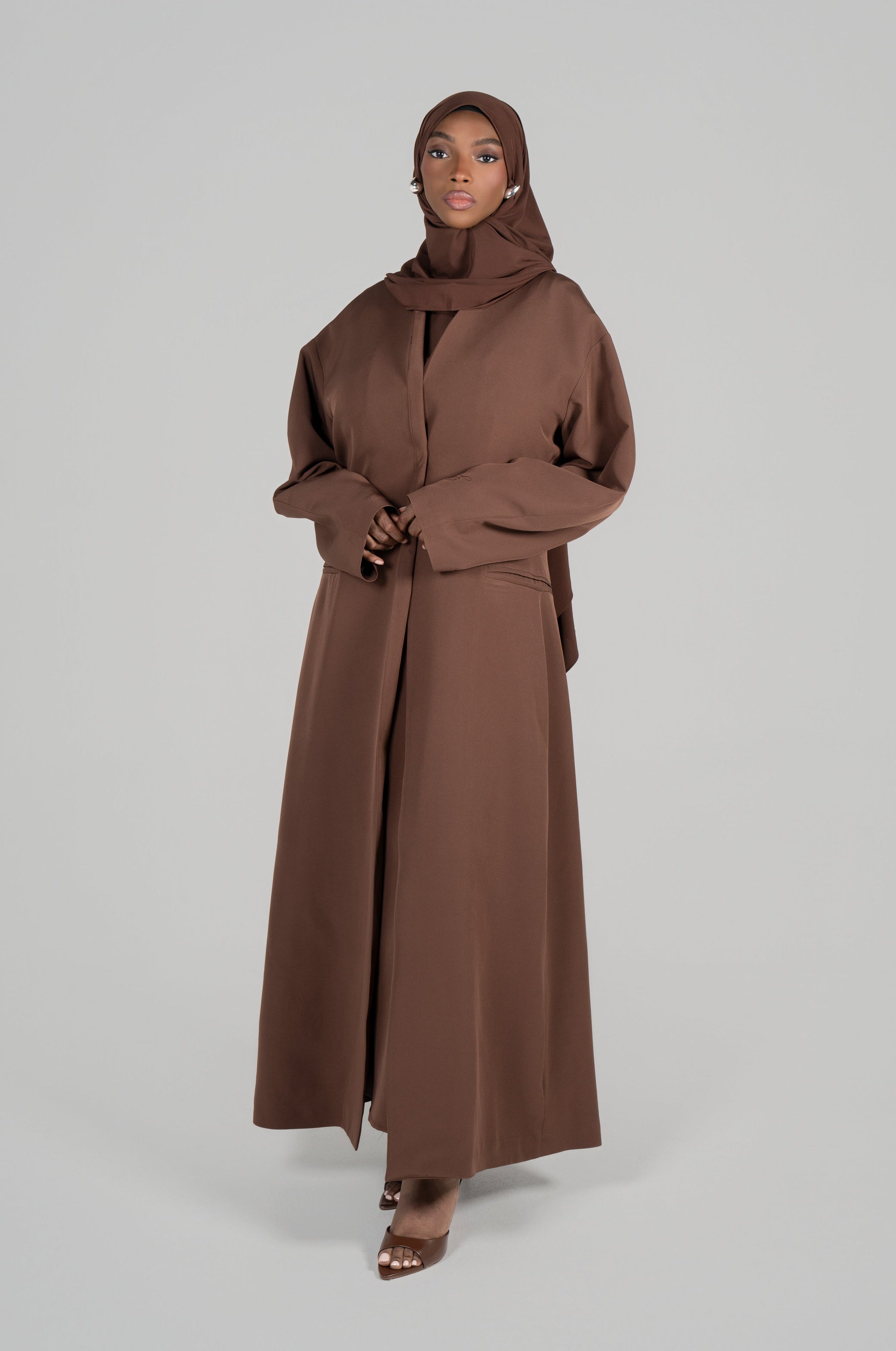 ABAYA VEILED [Marron]