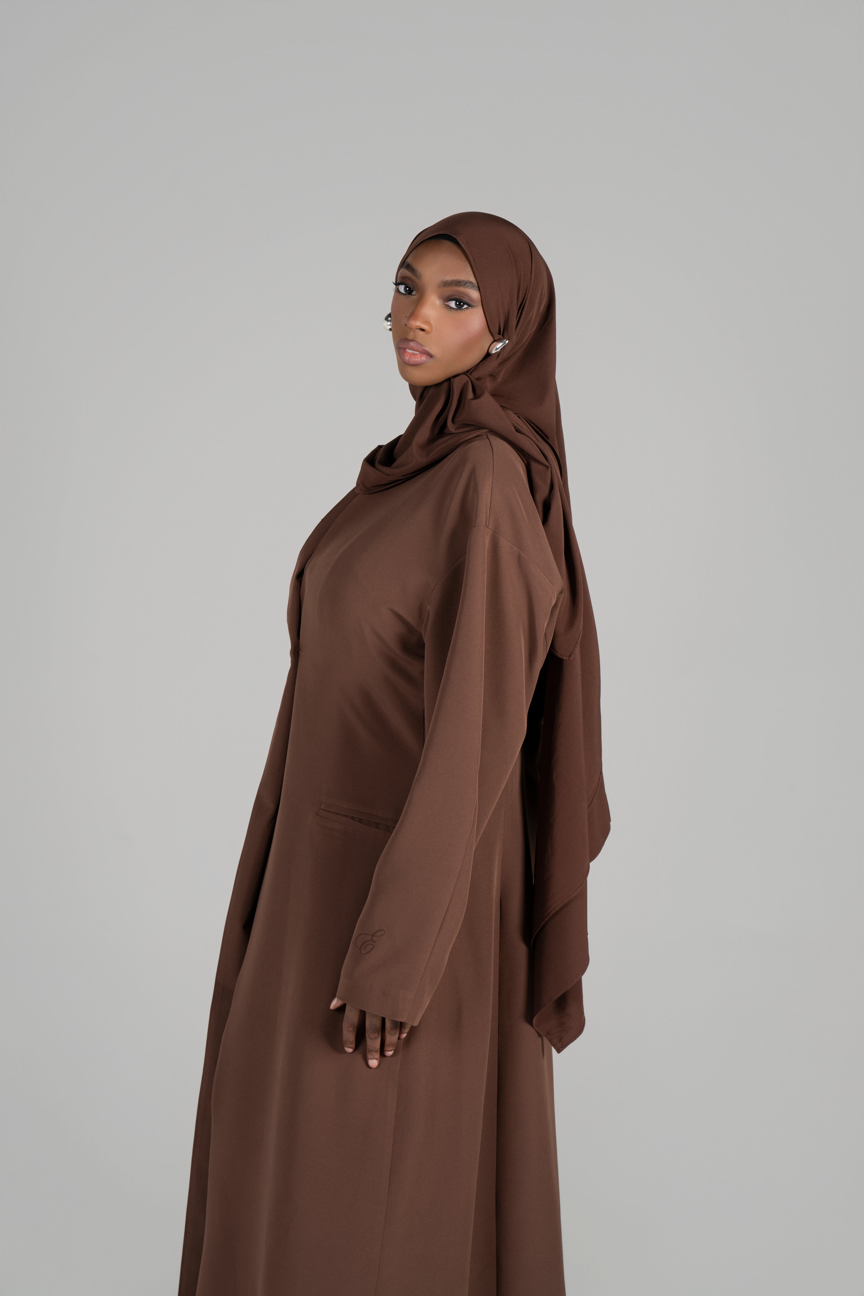 ABAYA VEILED [Marron]