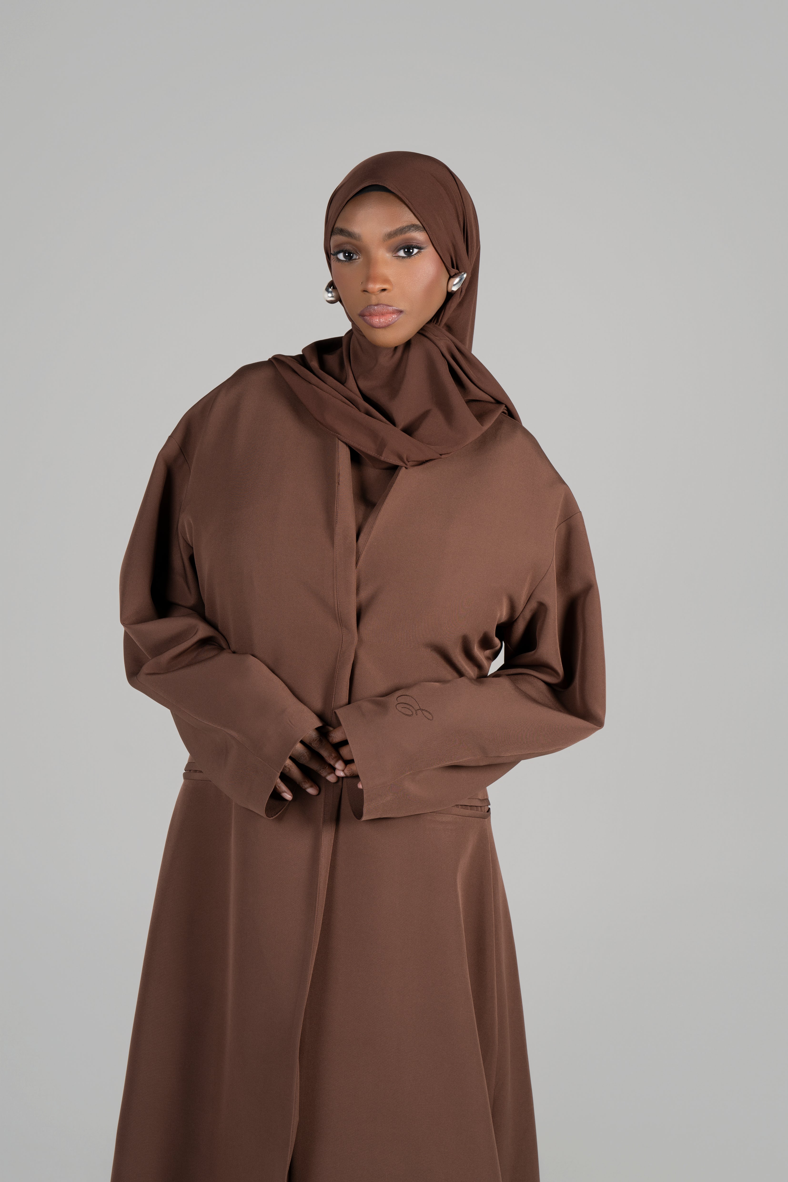 ABAYA VEILED [Marron]